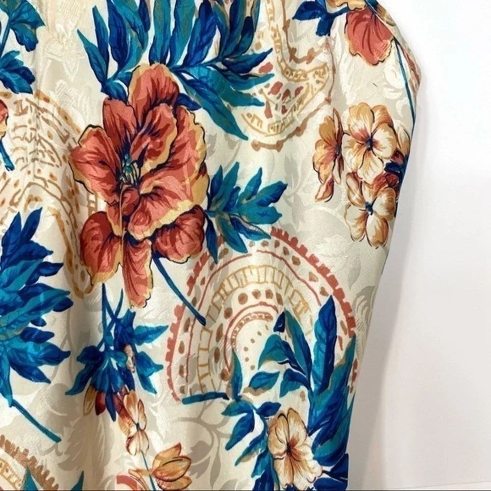 Vintage Kathryn 1990s Floral Elegant Ornate Silky Satin Mini Slip Dress Nightie